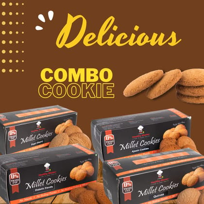 Healthy Master Nutritional Cookies (Multi Millet Ajwain Cookies, Palm Sugar Cookies, Quinoa Cookies, Pearl Cookies), 120 gm Each - Pack of 4