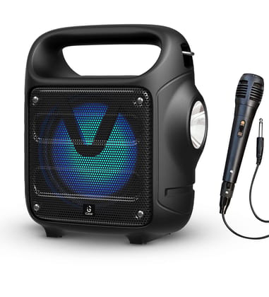 iGear Camo 10 watts Portable Bluetooth Speaker with a corded mike, Rechargeable Battery, USB and TF/SD Card Support/Mic Support/Inbuilt FM Radio/TWS Function/Powerful Torch and Carrying Belt