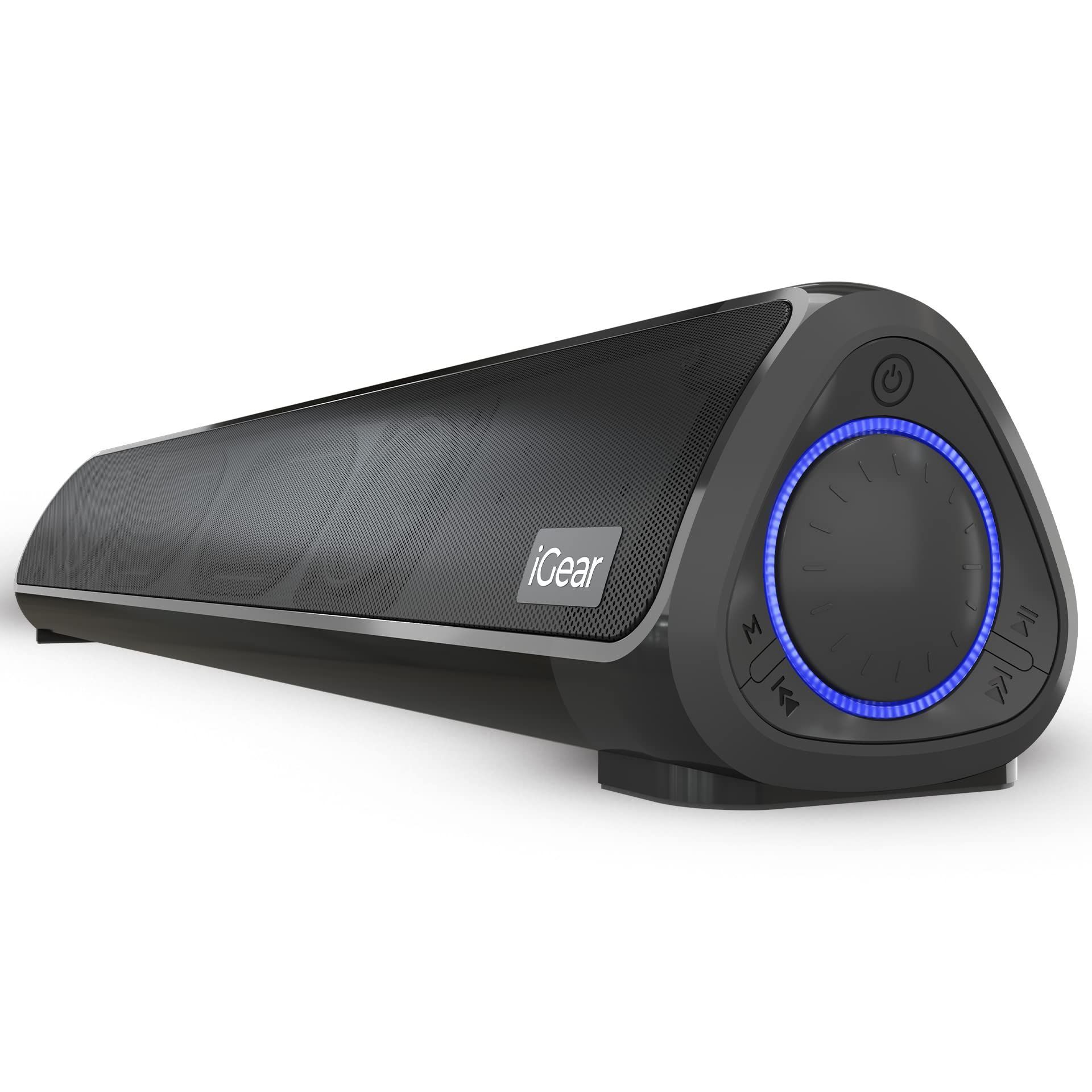 i GEAR immerse soundbar 20 Watts Bluetooth Speaker5.1 with Multiple Playback Options|Inbuilt SubWoofer|FM Radio|Micro SD|USB Slot, Heavy Bass, Stylish Look (Black)