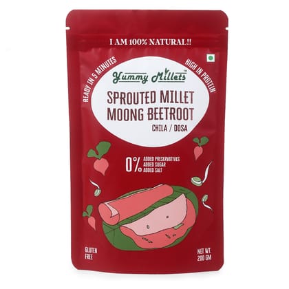 SPROUTED MILLET MOONG BEETROOT CHILA