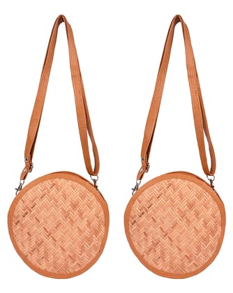 DIVINE LIFE BAMBOOS Handmade Women's Shoulder Bag - Pack of 2 (Multi-Coloured, DBB_44)