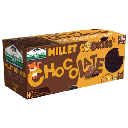 Tummy Friendly Foods Millet Cookies - Chocolate - 75 g. Healthy Ragi cookies for Baby, Kids & Adults