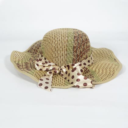 Summer Cane Beach Hats with Polka Dot Ribbon