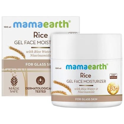 Mamaearth Rice Gel Face Moisturizer - With Rice Water & Niacinamide For Glass Skin, 100 ml