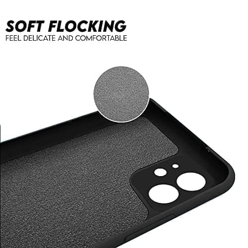 Winble iPhone 12 Mini Back Cover Case Liquid Silicone (Black)