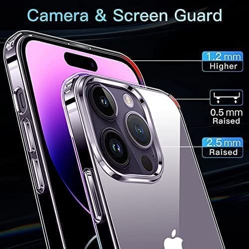 Winble iPhone 14 Pro Max Back Cover Case Crystal Clear Hard TPU