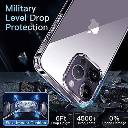 Winble iPhone 14 Pro Max Back Cover Case Crystal Clear Hard TPU