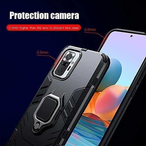 Winble Redmi Note 10 Pro / Redmi Note 10 Pro Max Back Cover Armor with Ring Holder