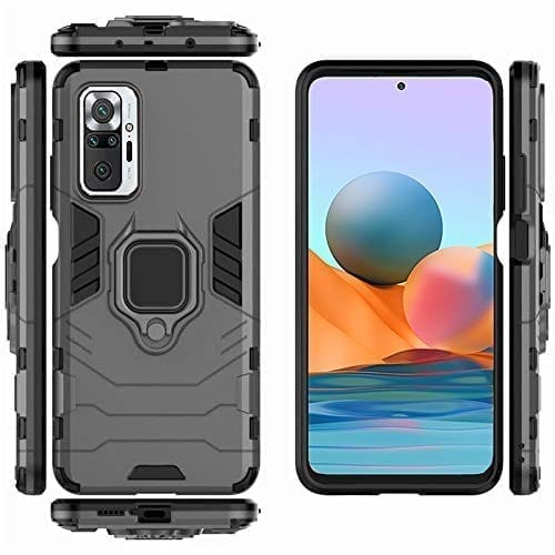 Winble Redmi Note 10 Pro / Redmi Note 10 Pro Max Back Cover Armor with Ring Holder
