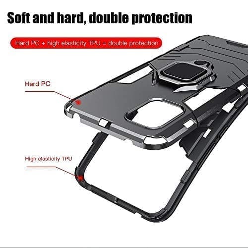 Winble Redmi Note 10 / Redmi Note 10s Back Cover Armor with Ring Holder