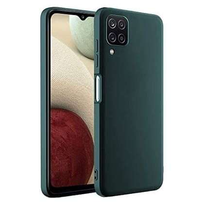 Winble Samsung Galaxy A12 / M12 / F12 Back Cover Case Liquid Silicone (Green)