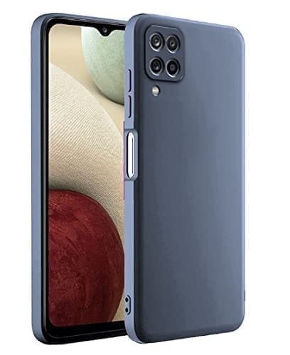 Winble Samsung Galaxy A12 / M12 / F12 Back Cover Case Liquid Silicone ( Grey )