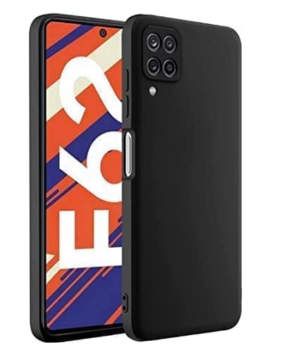 Winble Samsung Galaxy F62 Back Cover Case Liquid Silicone (Black)