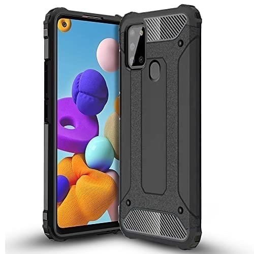 Winble Samsung Galaxy A21s Back Cover Case Elegant Armor (Black)