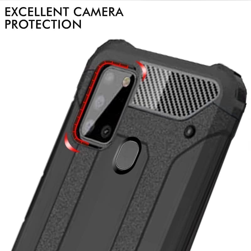 Winble Samsung Galaxy A21s Back Cover Case Elegant Armor (Black)