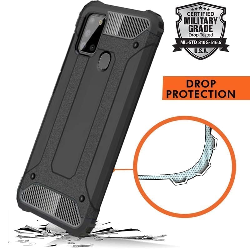 Winble Samsung Galaxy A21s Back Cover Case Elegant Armor (Black)