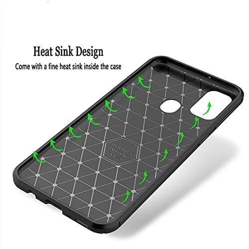 Winble Samsung Galaxy M21 / M21 2021 Edition / M30s Back Cover Case Carbon Fiber (Black)