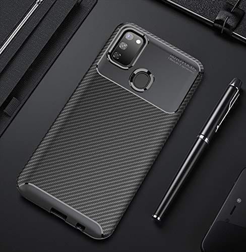 Winble Samsung Galaxy M21 / M21 2021 Edition / M30s Back Cover Case Carbon Fiber (Black)