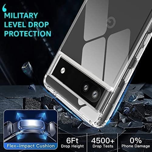 Winble Google Pixel 6A Back Cover Case Crystal Clear Hard TPU