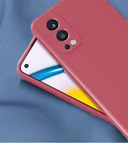 Winble OnePlus Nord 2 5G Back Cover Case Liquid Silicone (Camelia Red)