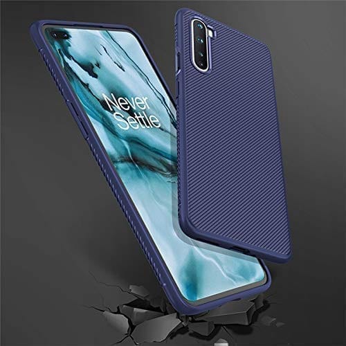 Winble OnePlus Nord (2020) Back Cover Case Line Soft Armor (Blue)