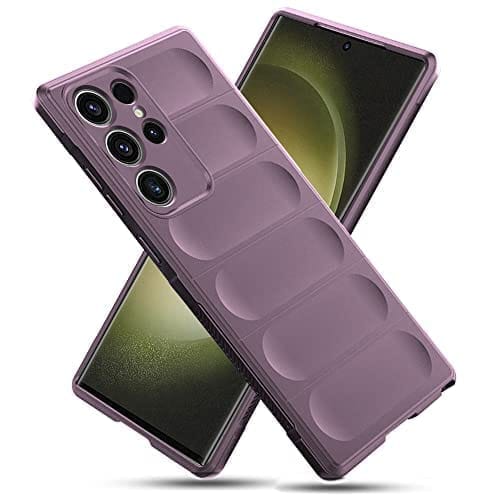 Winble Samsung Galaxy S23 Ultra 5G Back Cover Case Jacket Liquid Silicone (Lavender)