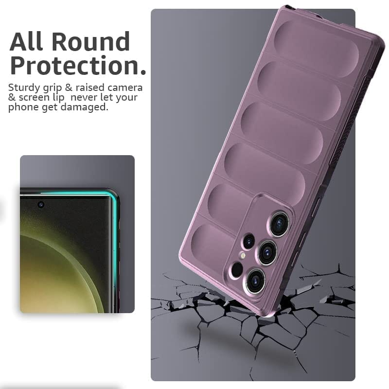 Winble Samsung Galaxy S23 Ultra 5G Back Cover Case Jacket Liquid Silicone (Lavender)