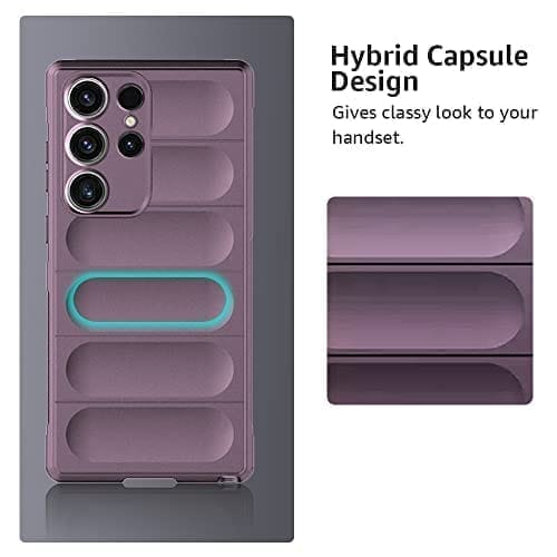 Winble Samsung Galaxy S23 Ultra 5G Back Cover Case Jacket Liquid Silicone (Lavender)