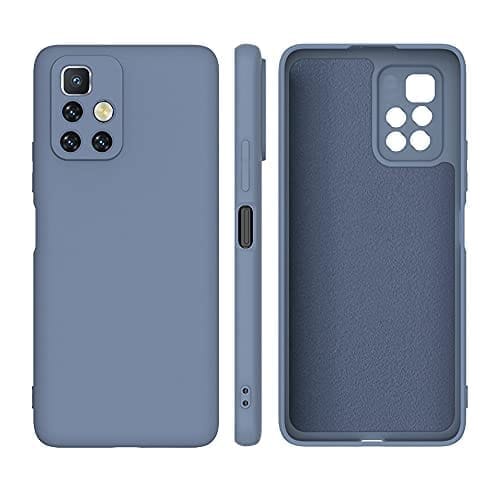 Winble Mi Redmi 10 Prime Back Cover Case Liquid Silicone (Blue)