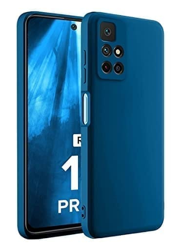 Winble Mi Redmi 10 Prime Back Cover Case Liquid Silicone (Blue)