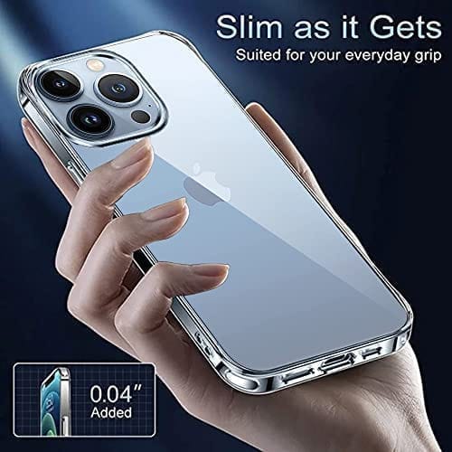 Winble iPhone 13 Pro Back Cover Case Crystal Clear Hard TPU