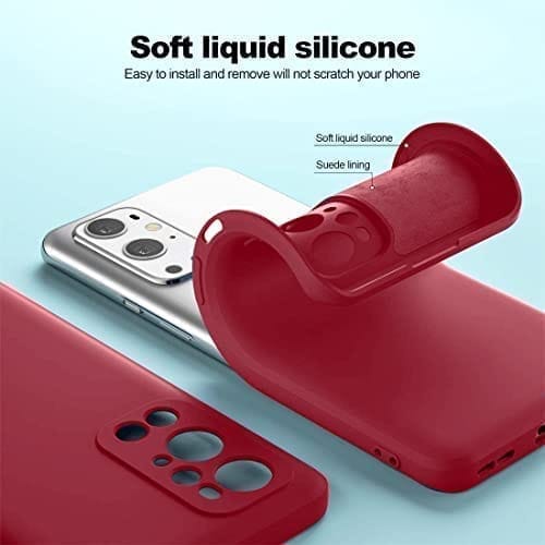 Winble OnePlus 9 Pro Back Cover Case Liquid Silicone (Red)