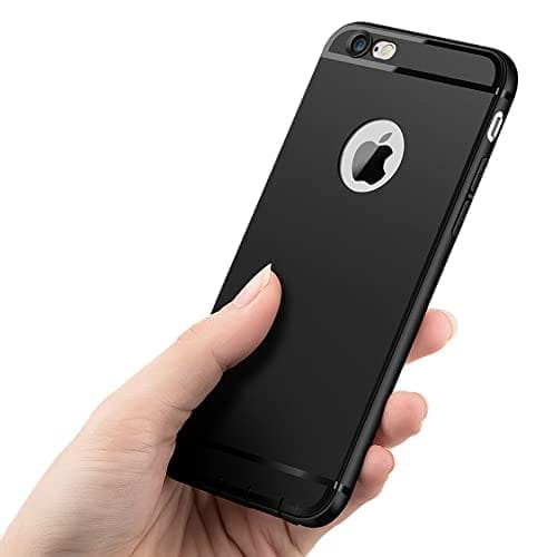 Winble iPhone 6 / 6S Back Cover Case Soft Flexible (Black)