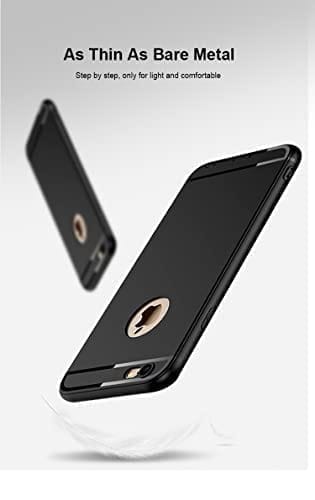 Winble iPhone 6 / 6S Back Cover Case Soft Flexible (Black)