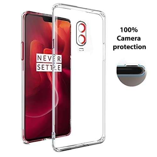 Winble OnePlus 6T Back Cover Case Camera Protection Transparent
