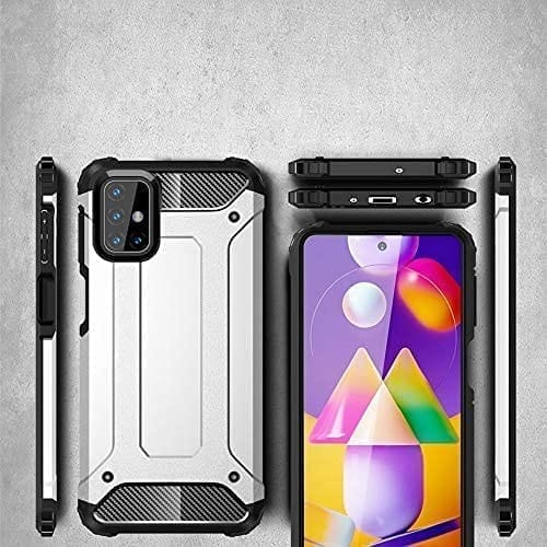 Winble Samsung Galaxy M31s Back Cover Case Elegant Armor (Blue)