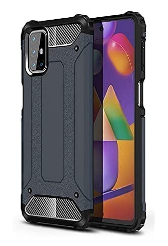 Winble Samsung Galaxy M31s Back Cover Case Elegant Armor (Blue)