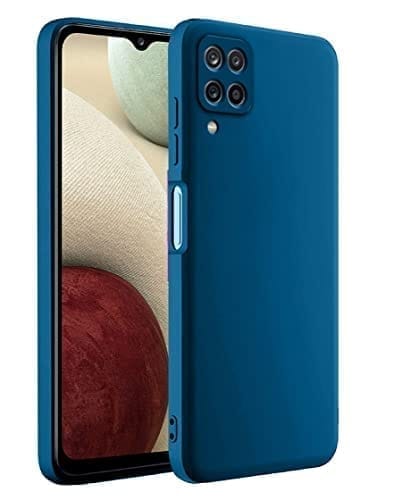 Winble Samsung Galaxy A12/M12/F12 Back Cover Case Liquid Silicone (Blue)