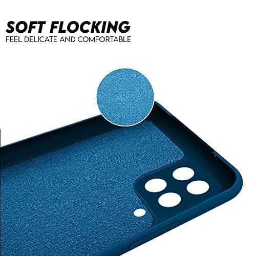 Winble Samsung Galaxy A12/M12/F12 Back Cover Case Liquid Silicone (Blue)