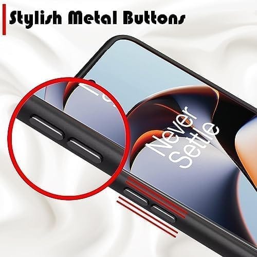 Winble OnePlus 11R 5G Back Cover Case Metal Camera Guard Hard Acrylic Clear Back (Black)