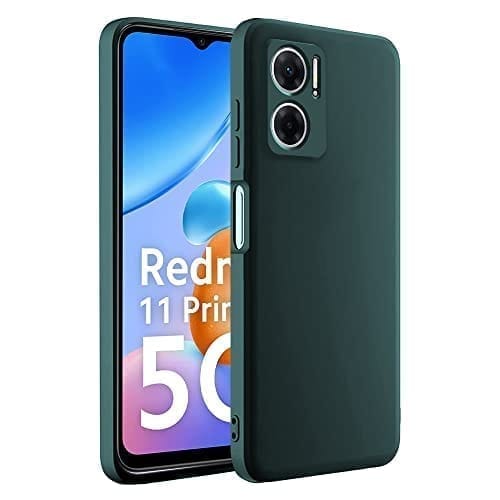 Winble Redmi 11 Prime 5G Back Cover Case Liquid Silicone (Green)