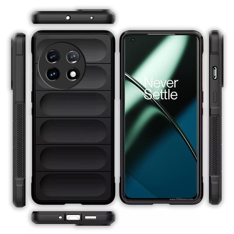 Winble OnePlus 11 5G Back Cover Case Jacket Liquid Silicone (Black)