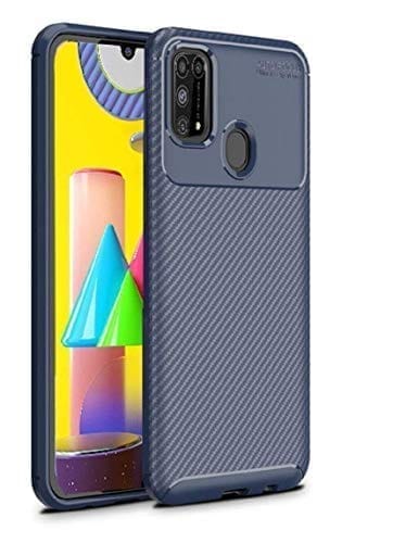 Winble Samsung Galaxy M31 Prime / F41 / M31 Back Cover Case Carbon Fiber (Blue)