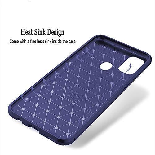 Winble Samsung Galaxy M31 Prime / F41 / M31 Back Cover Case Carbon Fiber (Blue)