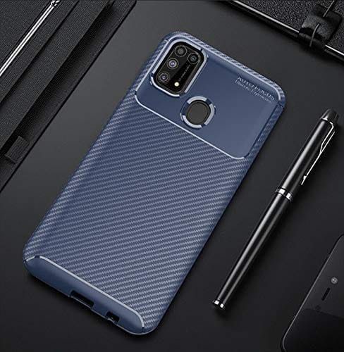 Winble Samsung Galaxy M31 Prime / F41 / M31 Back Cover Case Carbon Fiber (Blue)