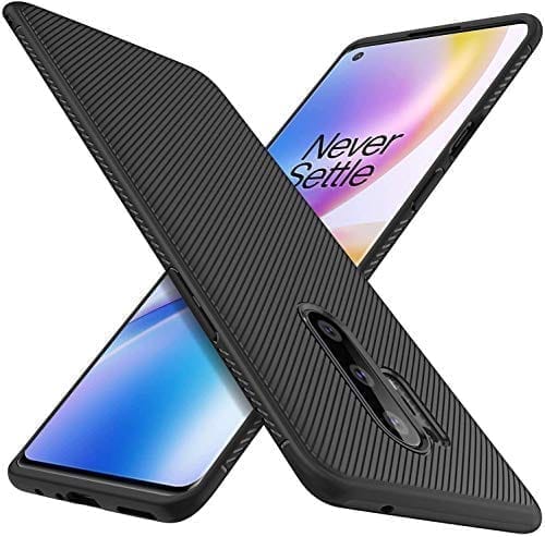 Winble OnePlus 8 Pro Back Cover Case Line Soft Armor (Black)