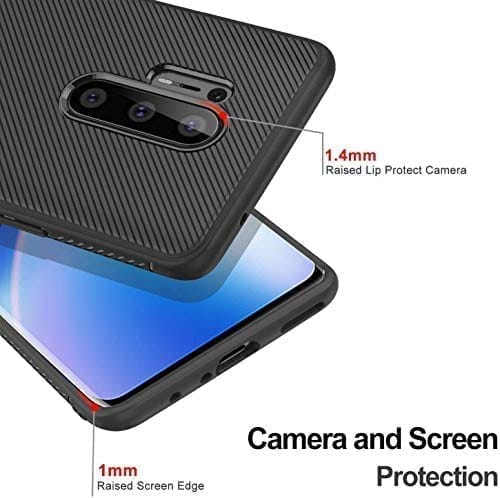 Winble OnePlus 8 Pro Back Cover Case Line Soft Armor (Black)