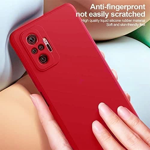 Winble Redmi Note 10 Pro Max / Redmi note 10 pro Back Cover Case Liquid Silicone (Red )