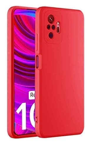 Winble Redmi Note 10 Pro Max / Redmi note 10 pro Back Cover Case Liquid Silicone (Red )