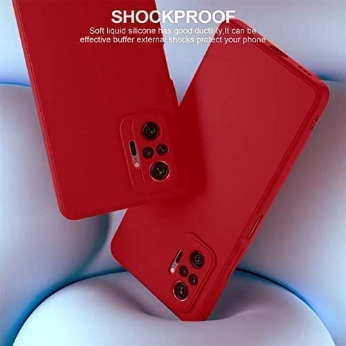 Winble Redmi Note 10 Pro Max / Redmi note 10 pro Back Cover Case Liquid Silicone (Red )